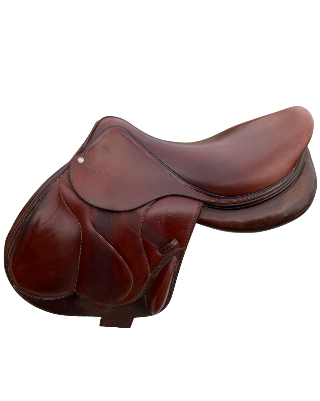 Devoucoux Chiberta O 17.5 inch dressage saddle side view 2015 calfskin